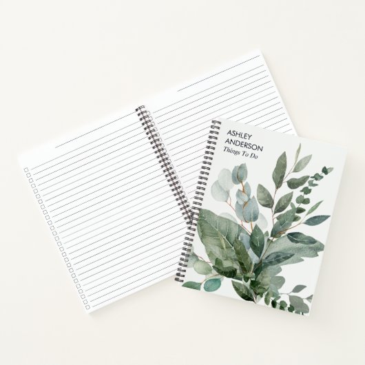 Waterverf tropische groene salie bladeren te doen  notitieboek (Binnen)