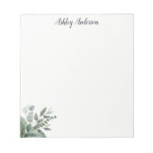 Waterverf tropische groene salie eucalyptus blader notitieblok (Voorkant)