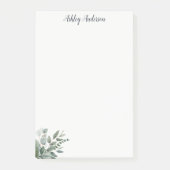 Waterverf tropische groene salie eucalyptus blader post-it® notes (Voorkant)