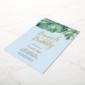 Waterverf Tropische Groene Shower Folie Uitnodiging (Gedraaid)