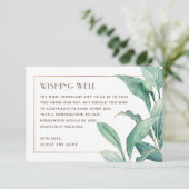 Waterverf Tropische groenerbruiloft die goed wil Informatiekaartje (Staand voorkant)