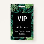 Waterverf Tropische handpalm verlaat VIP-toegangsp Badge (Voorkant)