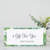 Waterverf Tropische handpalmbladeren — Cadeaucerti (Staand voorkant)