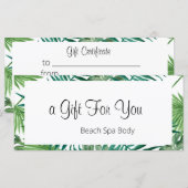 Waterverf Tropische handpalmbladeren — Cadeaucerti (Voorkant / Achterkant)