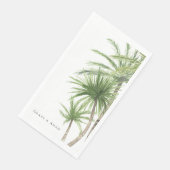 Waterverf Tropische handpalmen gepersonaliseerd Servet (Hoek)