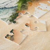 Waterverf tropische Hawaii. Natuur zeestrand Legpuzzel (Zijkant)