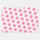 Waterverf Tropische Hibiscus & Palmblad Inpakpapier Vel (Voorkant 2)