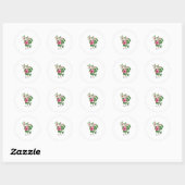 Waterverf tropische hibiscus zomer bruiloft gunst ronde sticker (Vel)