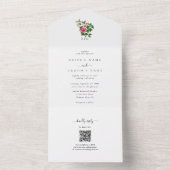 Waterverf Tropische Hibiscus Zomerbruiloft All In One Uitnodiging (Binnen)