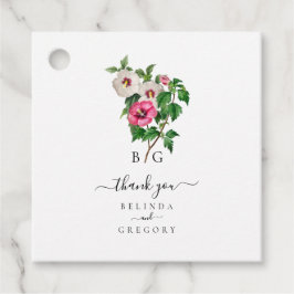 Waterverf Tropische Hibiscus Zomerbruiloft Bedankjes Labels