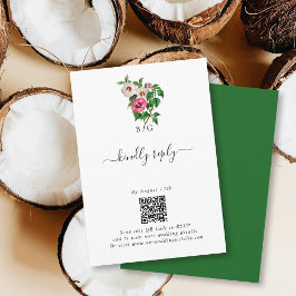 Waterverf Tropische Hibiscus Zomerbruiloft Informatiekaartje