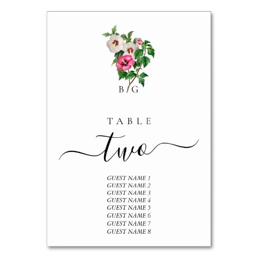 Waterverf Tropische Hibiscus Zomerbruiloft Kaart (Achterkant)