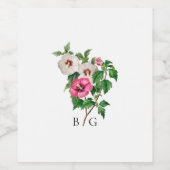 Waterverf Tropische Hibiscus Zomerbruiloft Wijn Etiket (Enkel label)