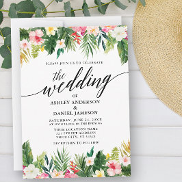 Waterverf Tropische kalligrafie Kaart