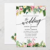 Waterverf Tropische kalligrafie Kaart (Voorkant / Achterkant)