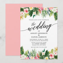 Waterverf Tropische kalligrafie Wedding Pnk