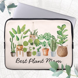 Waterverf Tropische kamerplant Mom Quote Laptop Sleeve