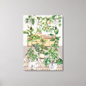 Waterverf Tropische kamerplanten Canvas Afdruk (Voorkant)