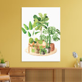 Waterverf Tropische kamerplanten Canvas Afdruk (Insitu (Woonkamer))