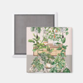 Waterverf Tropische kamerplanten Magneet (Voorkant / Achterkant)