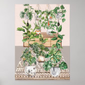 Waterverf Tropische kamerplanten Poster (Voorkant)