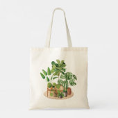 Waterverf Tropische kamerplanten Tote Bag (Achterkant)