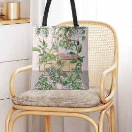 Waterverf Tropische kamerplanten Tote Bag