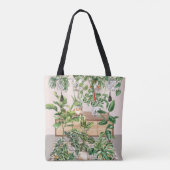 Waterverf Tropische kamerplanten Tote Bag (Achterkant)