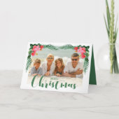Waterverf Tropische kerstfoto Feestdagen Kaart (Voorkant)