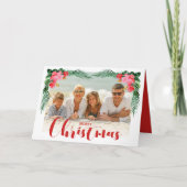 Waterverf Tropische kerstfoto Feestdagen Kaart (Voorkant)