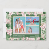 Waterverf Tropische kerstfoto Feestdagenkaart (Voorkant)