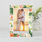 Waterverf Tropische Koraal Bloemliefde en Bedankt (Staand voorkant)