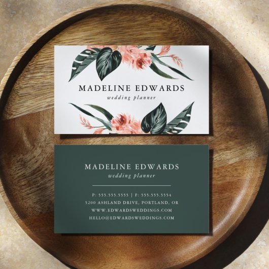 Waterverf tropische koraal visitekaartje