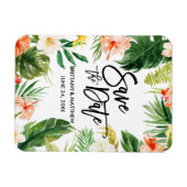 Waterverf Tropische koraalbloemen bewaren de datum Magneet (Horizontaal)