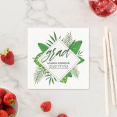 Waterverf Tropische Leaves Graduation Party Servetten (Insitu)
