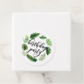 Waterverf Tropische Leaves Wreath Birthday Luau Bedankjes Labels (In situ)