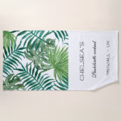 Waterverf Tropische lebbenhanddoek Strandlaken (Voorkant)