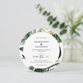 Waterverf Tropische leest QR Code Wedding Cirkel Kaart (Staand voorkant)