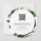 Waterverf Tropische leest QR Code Wedding Cirkel Kaart (Achterkant)