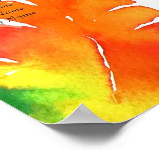 Waterverf Tropische lekkernij trouwerijkaart Poster (Hoek)