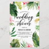 Waterverf Tropische Lijst bruiloft Shower uitnodig (Voorkant)