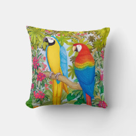 Waterverf Tropische Macaw Parrots Pillow Kussen