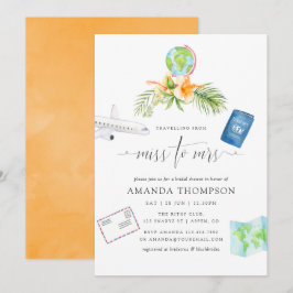 Waterverf Tropische mevrouw aan mevrouw Vrijgezell Kaart