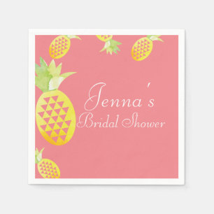 Waterverf Tropische multi-geometrische anananas Servet