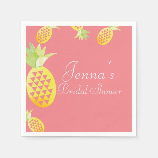Waterverf Tropische multi-geometrische anananas Servet (Voorkant)