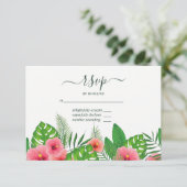 Waterverf Tropische olifantenstranden RSVP (Staand voorkant)