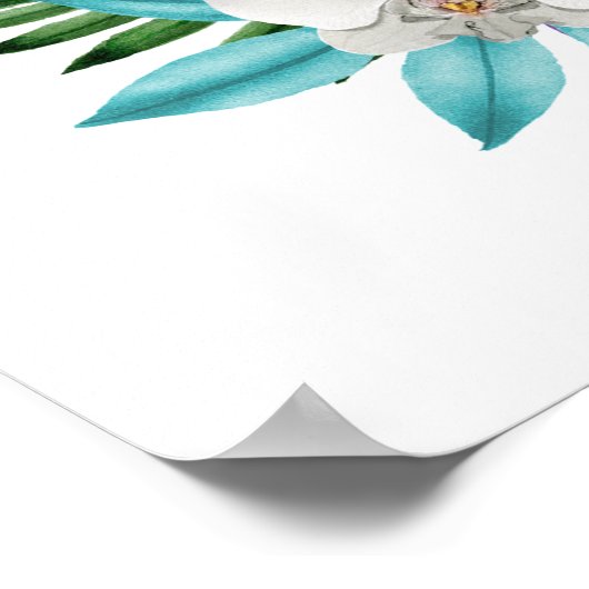 Waterverf Tropische orchideeën Geometric Anni Welk Poster (Hoek)