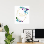 Waterverf Tropische Orchideeën Geometrische Anni W Poster (Thuiskantoor)