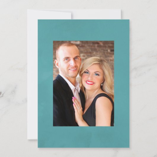 Waterverf Tropische Orchideeën Geometrische Trouwd Save The Date (Achterkant)