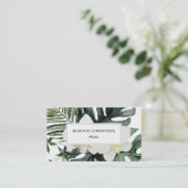 Waterverf Tropische orchideeën Monstera Greenery Visitekaartje (Staand voorkant)
